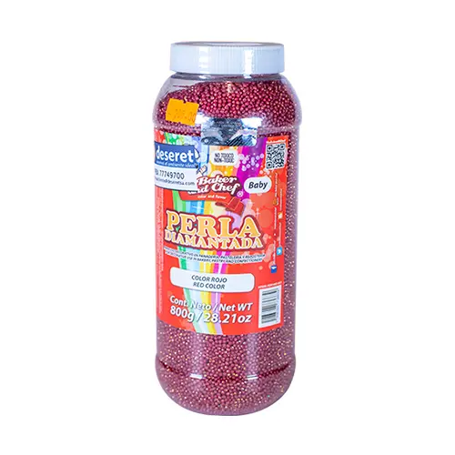 [PER146A-800] PERLA DIAMANTADA BABY - ROJO