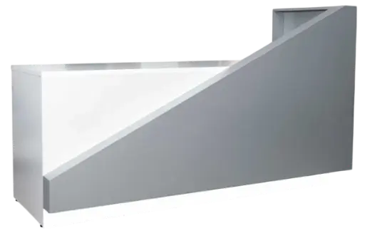 [RECEP-LED] RECEPCION CON LED - 110V - MELAMINA BLANCA - FORMICA GRIS - 1.90