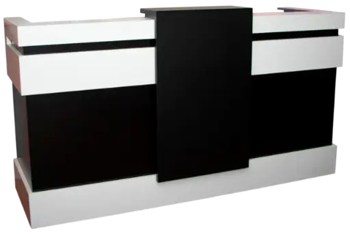 [RECEP09] RECEPCION DE LUJO MELAMINA NEGRA TOP BLANCO 2.05X1.10X0.60