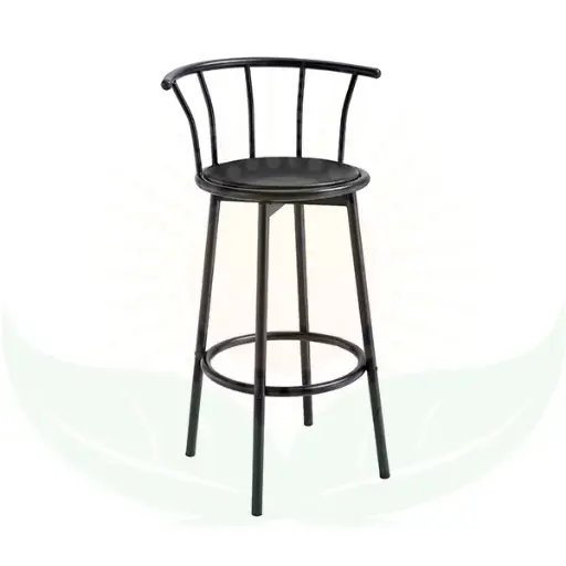 [DC-98031] SILLA DE BAR NEGRA CON RESPALDO