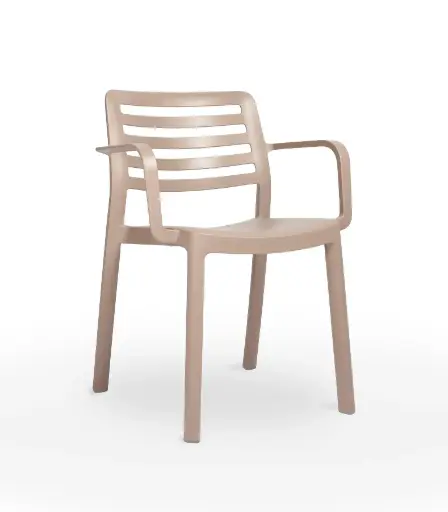 [KHAO-C] SILLA POLIPROPILENO DISEÑO BARRAS HORIZONTALES Y ASIENTO LISO C/ARENA