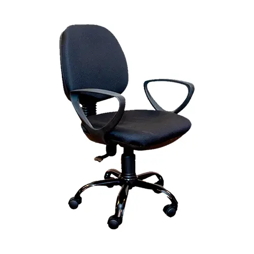 [DC-13N] SILLA SECRETARIAL CON BRAZOS - NEGRA