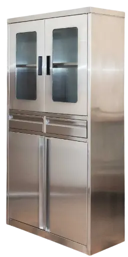 [INOX066] VITRINA CLINICA DE ACERO INOX 0.86X0.37X1.62 