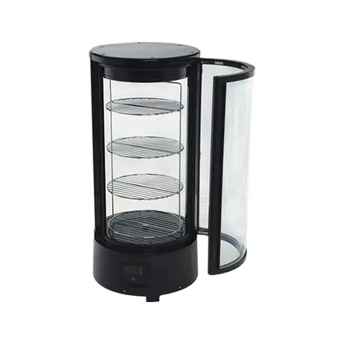 [RTC-73L] VITRINA FRIA - COLOR NEGRO - LUZ LED - REDONDA PEQUEÑA