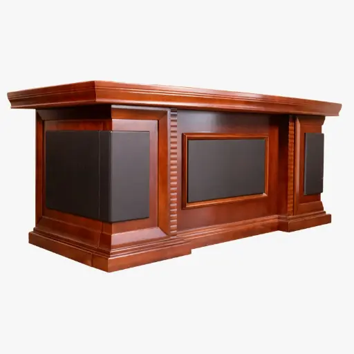 [SZ-ODE20] ESCRITORIO EJECUTIVO 1.80 CHAPA DE MADERA BARNIZADA, ALA SECRETARIAL Y ROBOT DE 3 GAVETAS A39-2