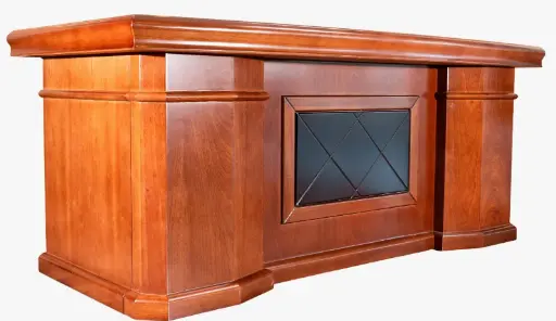 [SZ-ODE19] ESCRITORIO EJECUTIVO 1.80 CHAPA DE MADERA BARNIZADA, ALA SECRETARIAL Y ROBOT DE 3 GAVETAS A39-3