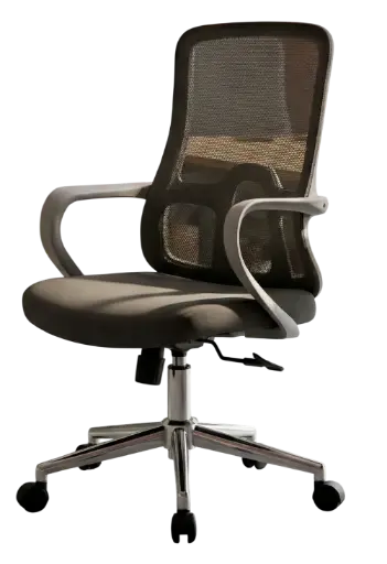 [MGB1082-1] SILLA EJECUTIVA GRIS RESPALDO MESH